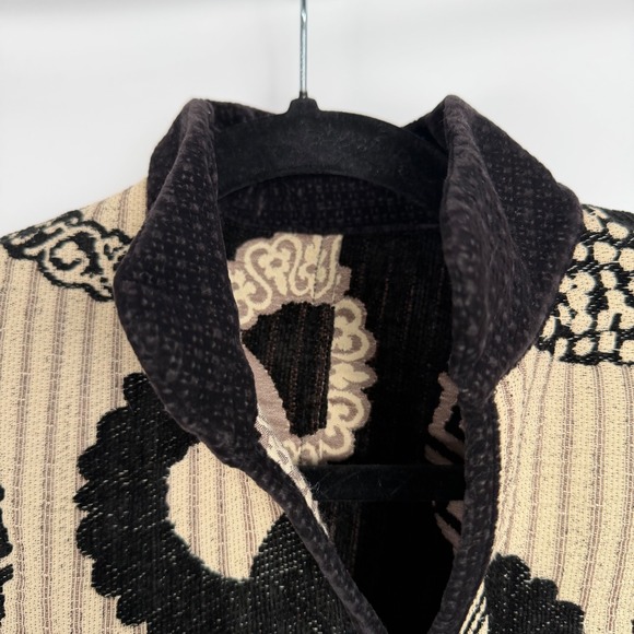 Vintage Womens Abstract Mixed Media Fine European Reversible Tapestry Jacket Med - Picture 7 of 11